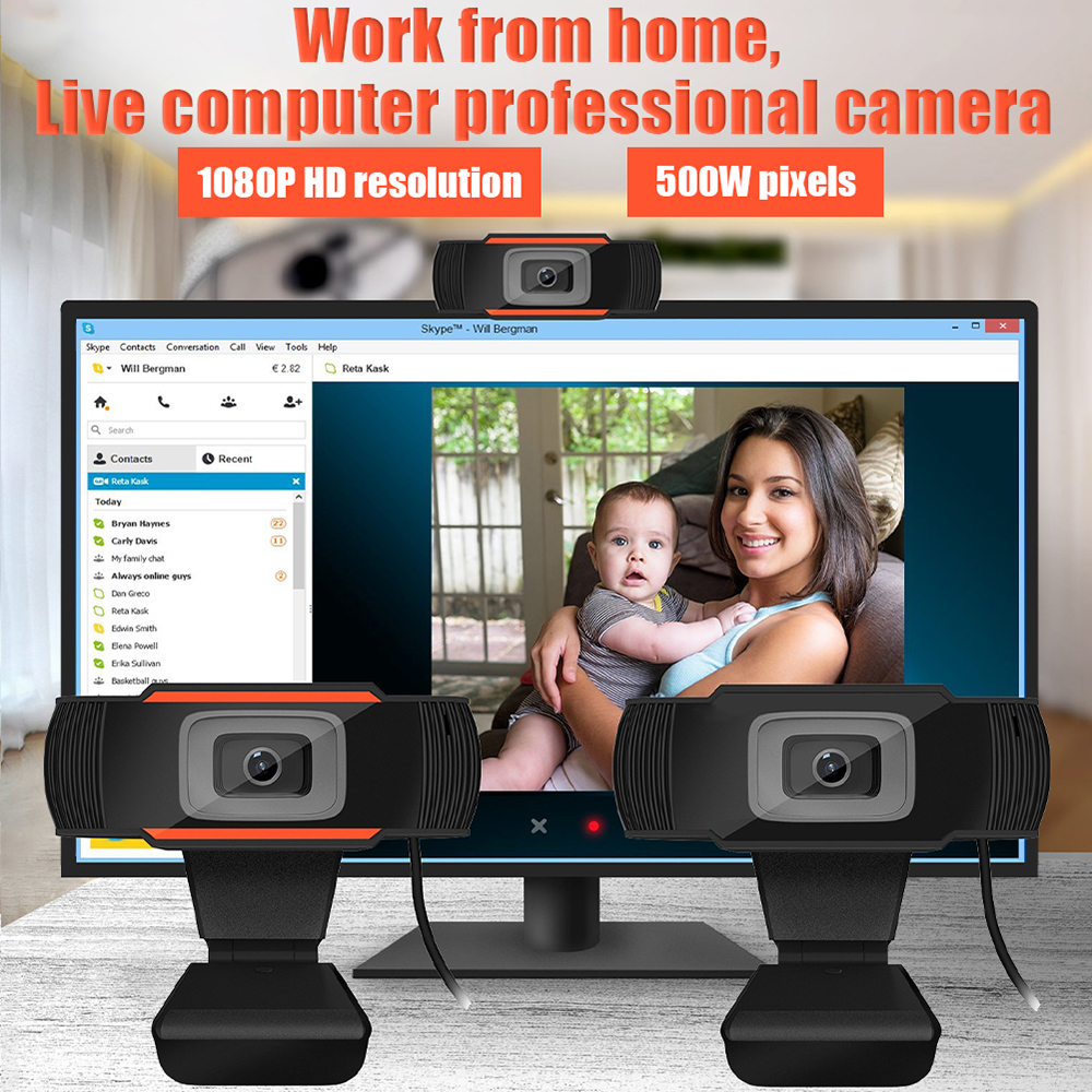 Forview3C【Shipped】USB 2.0 1080Pกล้องถ่ายวิดีโอเว็บแคมHDกล้องเว็บแคมพร้อมไมโครโฟนสำหรับคอมพิวเตอร์สำหรับPCแล็ปท็อปSkype MSN