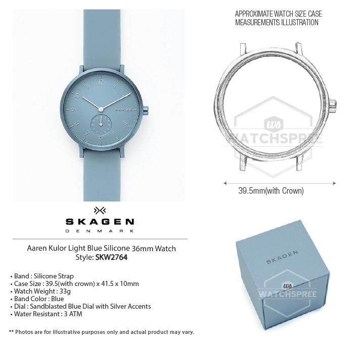 aaren kulor light blue silicone 36mm watch