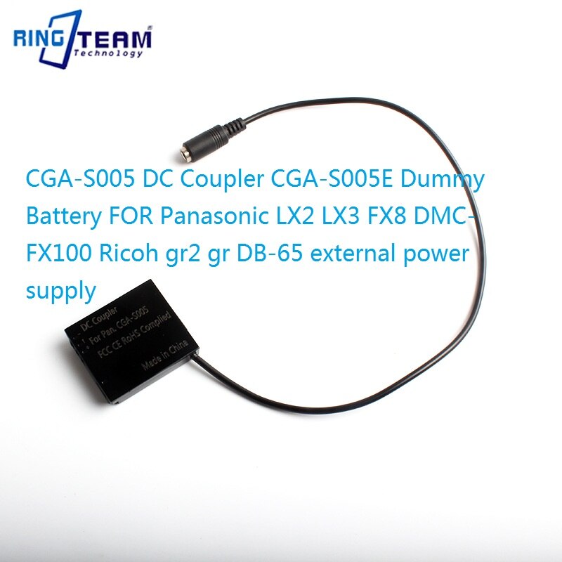Shipping Free CGA-S005 DC Coupler S005E Dummy Battery For Panasonic LX2