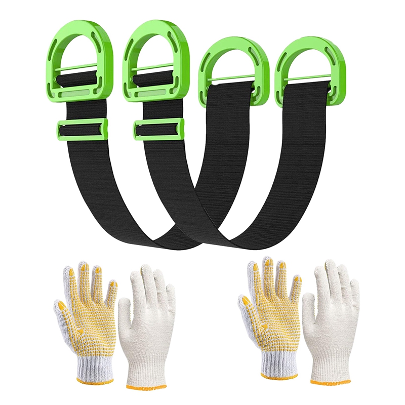 2Pcs Adjustable Weight Lifting Belts with 2 Pairs of Gloves