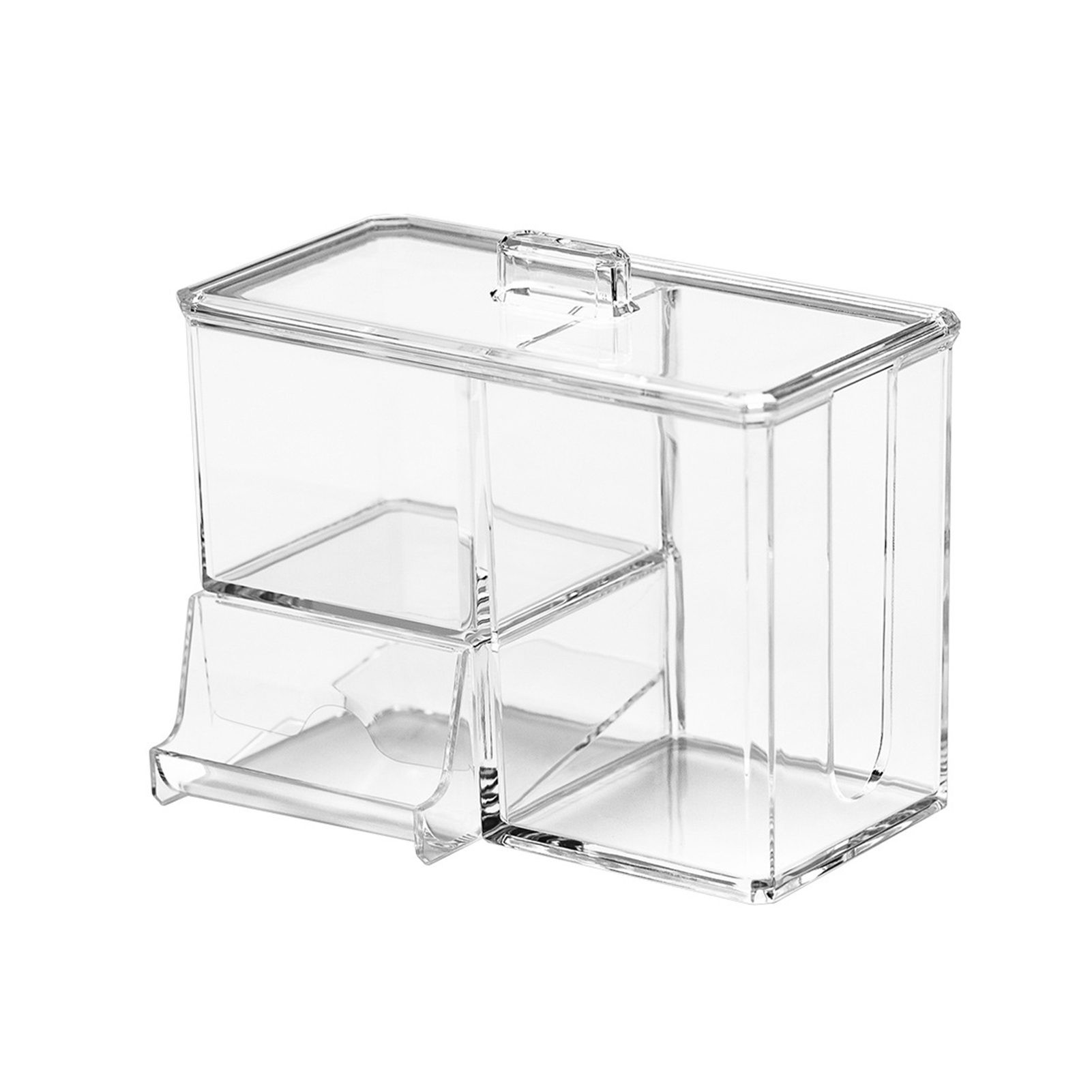 Hộp tăm bông, hộp đựng tăm bông thời trang, trang điểm container máy phân phối 3 ô