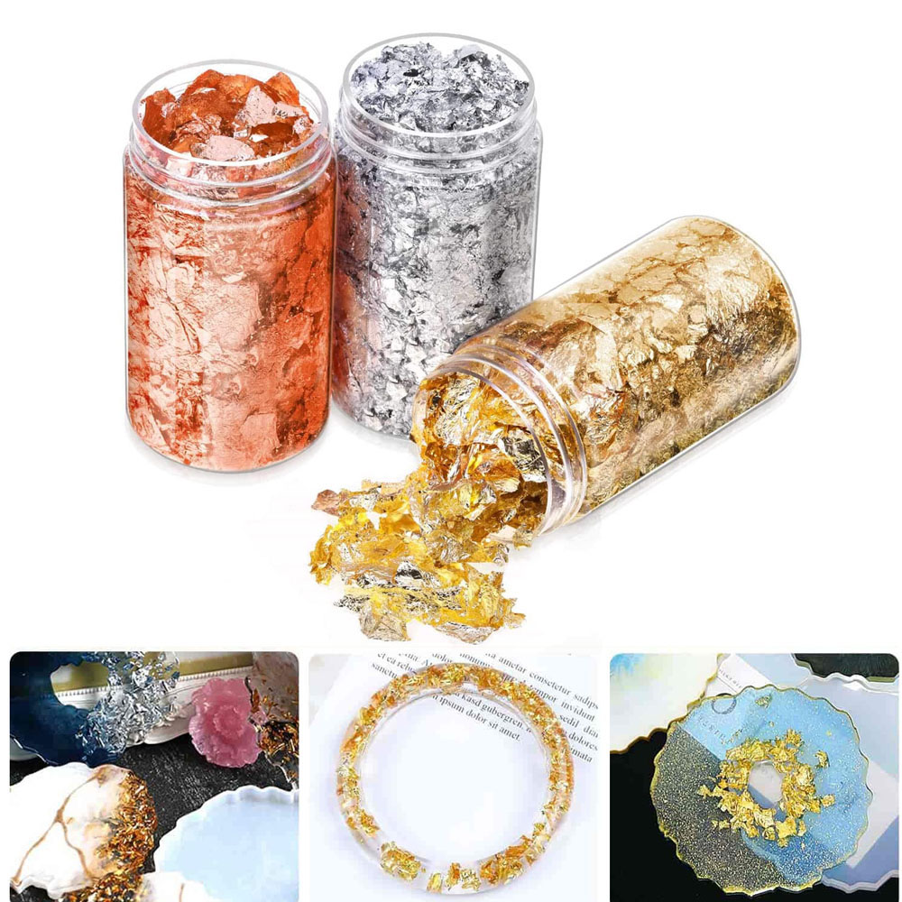 SOUMNS SPORTS Glitters Sequins Art Decoration Jewelry Making Tool Gold Leaf Flake Resin Mold Fillings Filling Materials Gold Foil