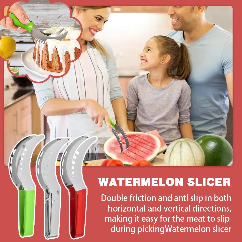 Watermelon Slicer Stainless Steel Windmill Watermelon Cutter Kitchen Fruit  Slicer Cutter Tool Watermelon Digger Fruit Divider