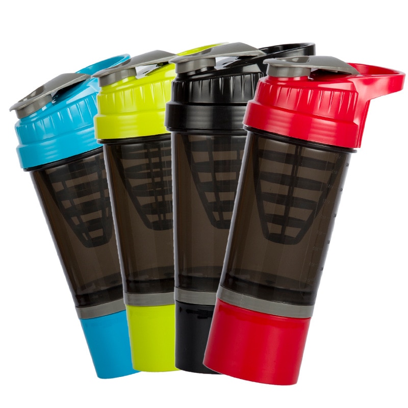 500ml Shaker chai protein bột Cốc Lắc chai nước dung tích lớn nhựa Cốc Trộn cơ thể xây dựng tập thể dục phòng tập thể dục chai