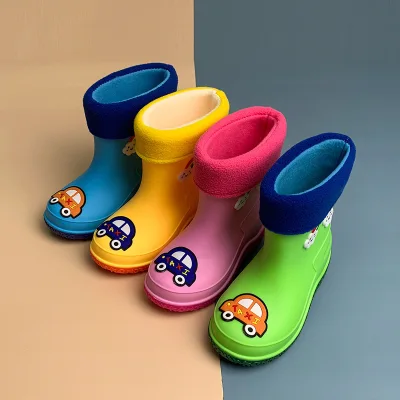 WANNA Waterproof Child Cartoon Rubber Infant Baby Rain Boots Kids Children Rain Shoes Baby Boots (2)