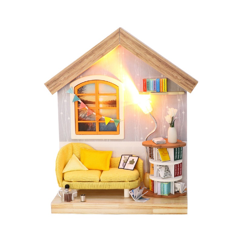 Doll House DIY Miniature Doll House Model Wooden Toys Handmade House with