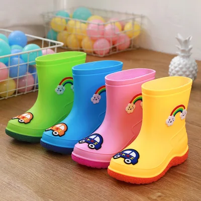 WANNA Waterproof Child Cartoon Rubber Infant Baby Rain Boots Kids Children Rain Shoes Baby Boots (1)