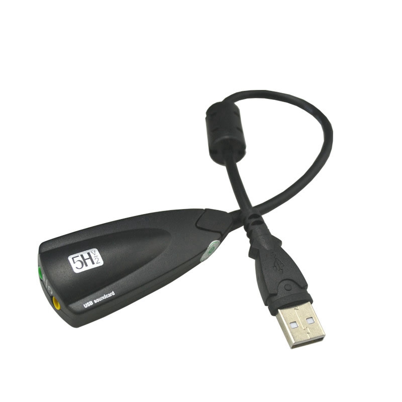 External USB Sound Card 7.1 Adapter 5HV2 3D Audio Headset Microphone 3.5mm