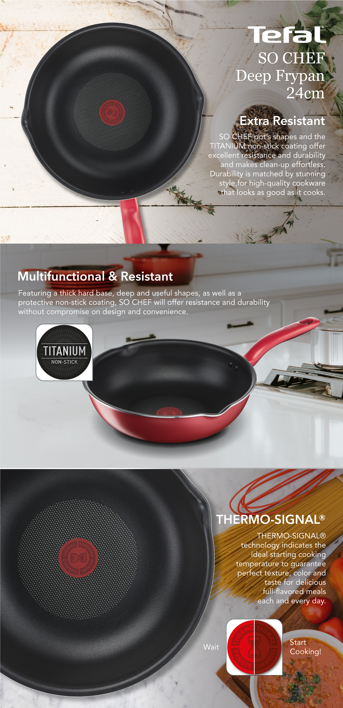 Tefal So Chef Deep Frypan 24cm G13584 Lazada Singapore