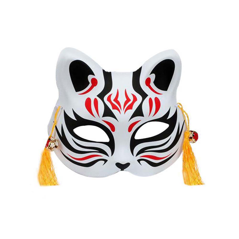 ZHUREBA ฮาโลวีนมือวาด Headwear ครึ่งหน้าญี่ปุ่นอะนิเมะอะนิเมะคอสเพลย์หน้ากากคอสเพลย์หน้ากากปาร์ตี้ Props Demon Slayer พรรค Props