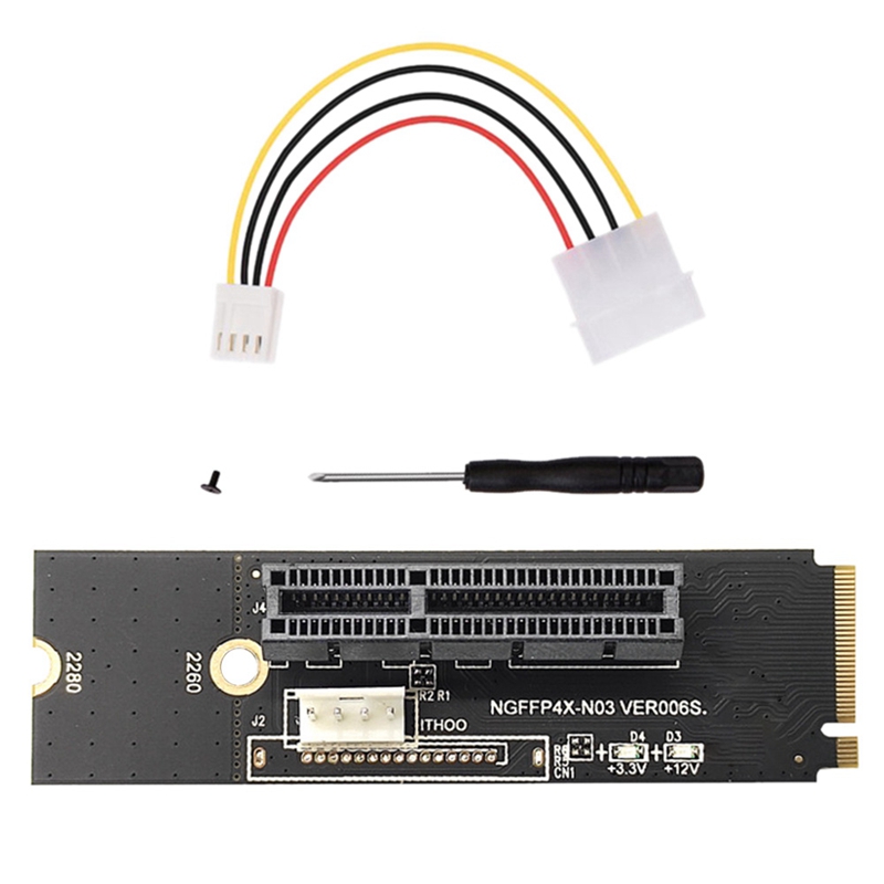 NGFF M2 to PCI-E 4X X1 Slot Riser Card M2 Key M to PCI Express X4 Adapter