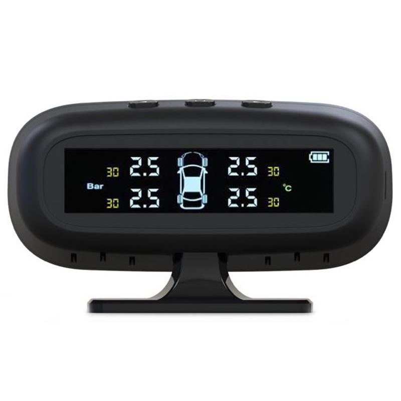 Original Solar Tpms Car Tire Pressure Alarm Monitor System Display Intelligent Temperature Warning Fuel Save With 4 Sensors Tpms