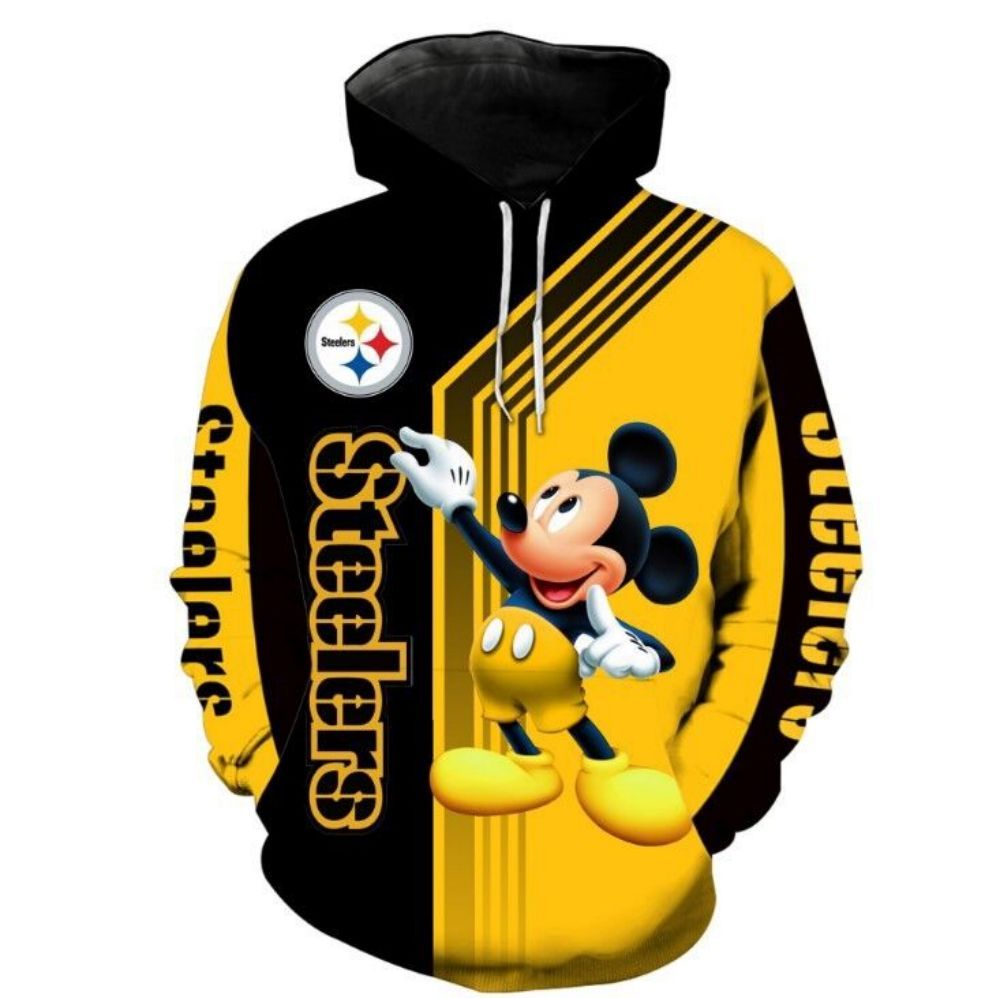 NFL Hoodies 3D Custom Pittsburgh Steelers Hoodies Mens