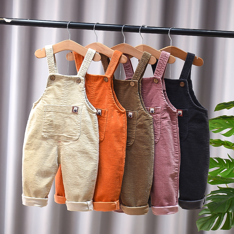 2022 Trẻ sơ sinh mới biết đi Quần áo trẻ em trai Bé gái Jumpsuits Quần yếm Trẻ em Corduroy Playsuits cho 1 2 3 4 Năm