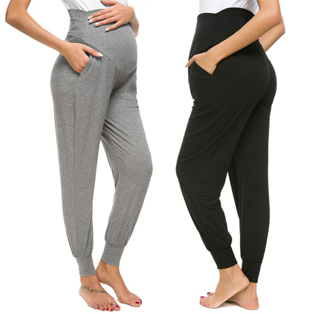 JBWMVF ผู้หญิงหลวมกางเกงตั้งครรภ์ Belly ข้อเท้ากางเกงฮาร์แลนโยคะกางเกงขายาวสบายๆกางเกงคุณแม่