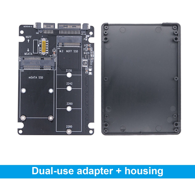 M.2 ngff msata ssd to sata 3.0 adapter card 2 in 1 converter card m.2 ssd adapter card external hard drive enclosure