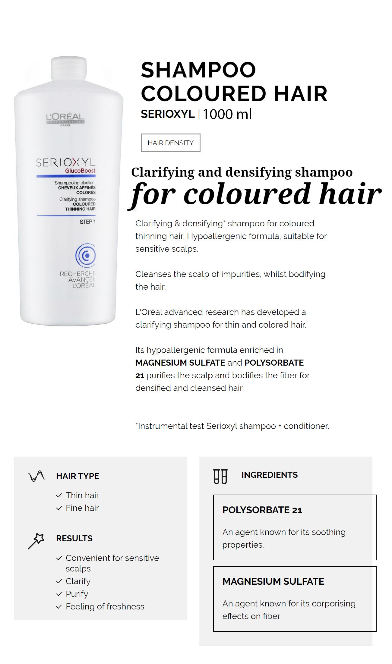 Loreal Professionnel Serioxyl Coloured Hair Shampoo For Hair Loss