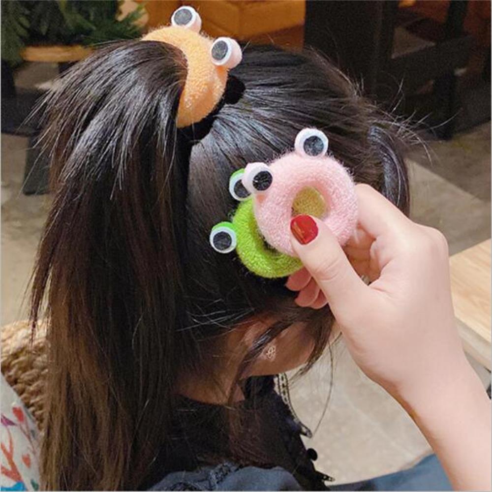DAOQIWANGLUO Green Color Sky Blue Pruple High Elastic Thick Rubber Band Frog Hair Tie Hair Accessories Rope Head Seamless