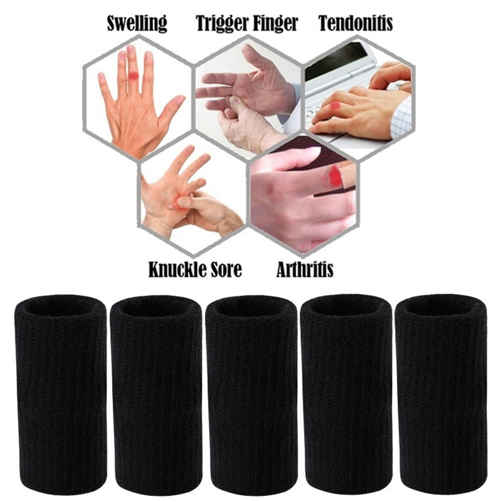 PENTU อุปกรณ์เสริมกลางแจ้ง10ชิ้น/เซ็ตยืดหยุ่นถุงมือบาสเกตบอล Finger Protector ที่รองรับนิ้วโรคข้ออักเสบกีฬา Aid แขน