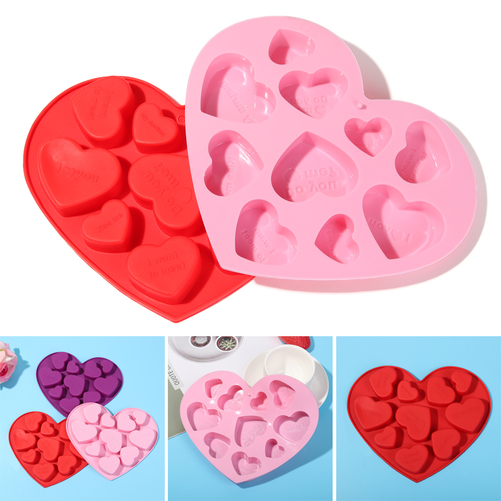 TIANBEI Home Handmade Decorating DIY Love Heart Shaped Mould Ice Tray Silicone Chocolate Mold Cake Making
