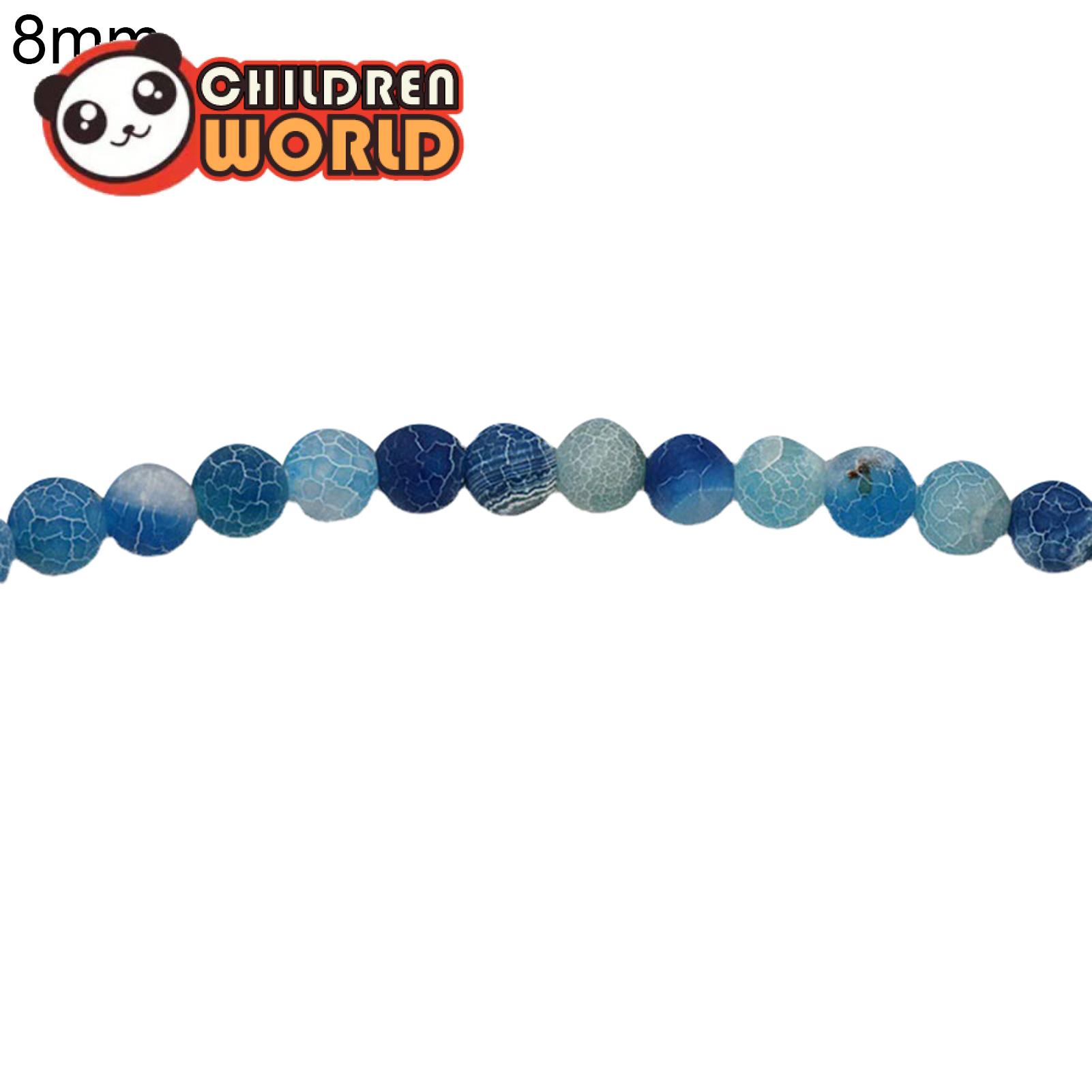 Childrenworld 1 Strand ที่มีประโยชน์ลูกปัดสร้อยคอ Frosted DIY เครื่องประดับสีฟ้าสร้อยข้อมือทำมือสำหรับ Scrapbooking