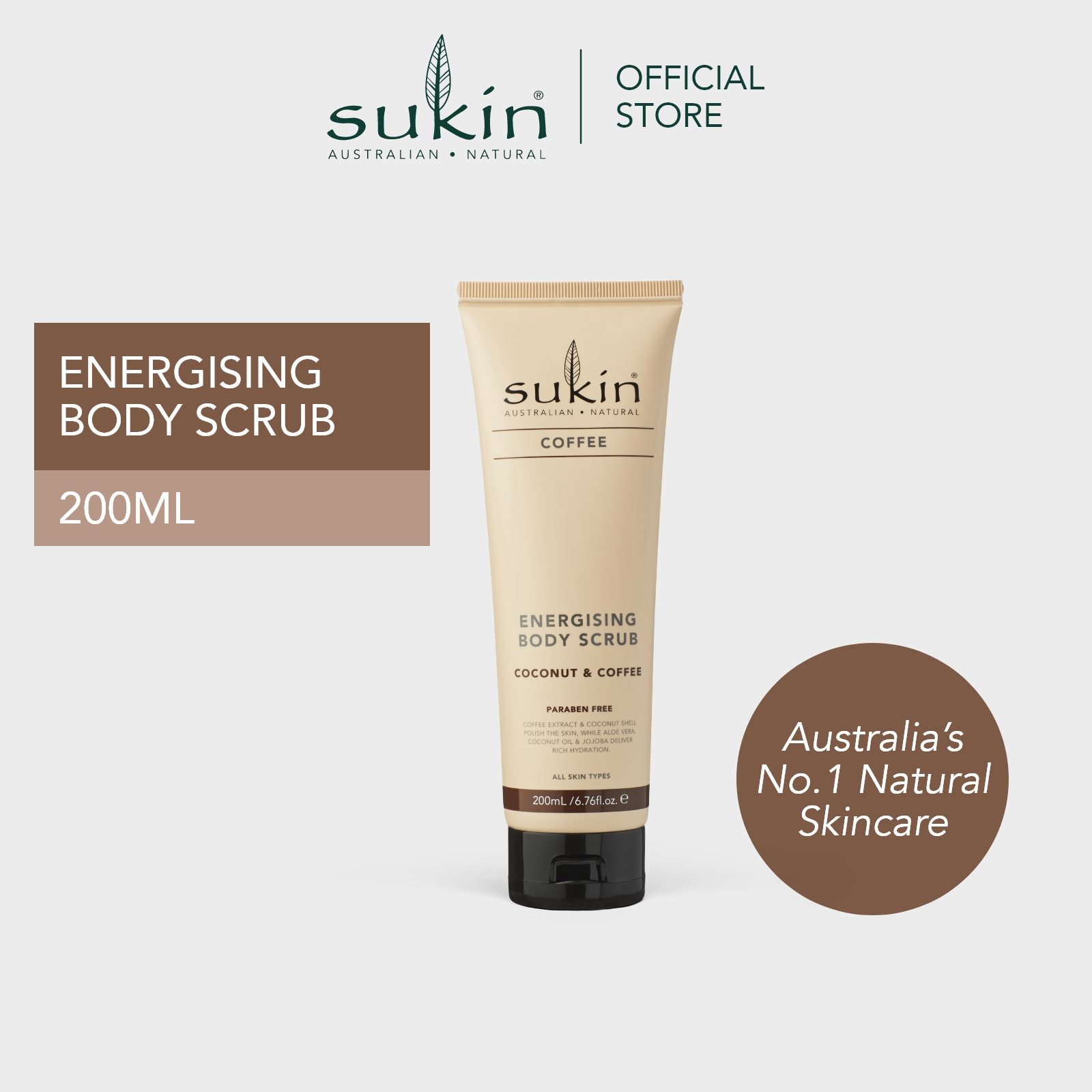 Gambar Sukin Energizing Body Scrub  Coffee   Coconut (200ml)