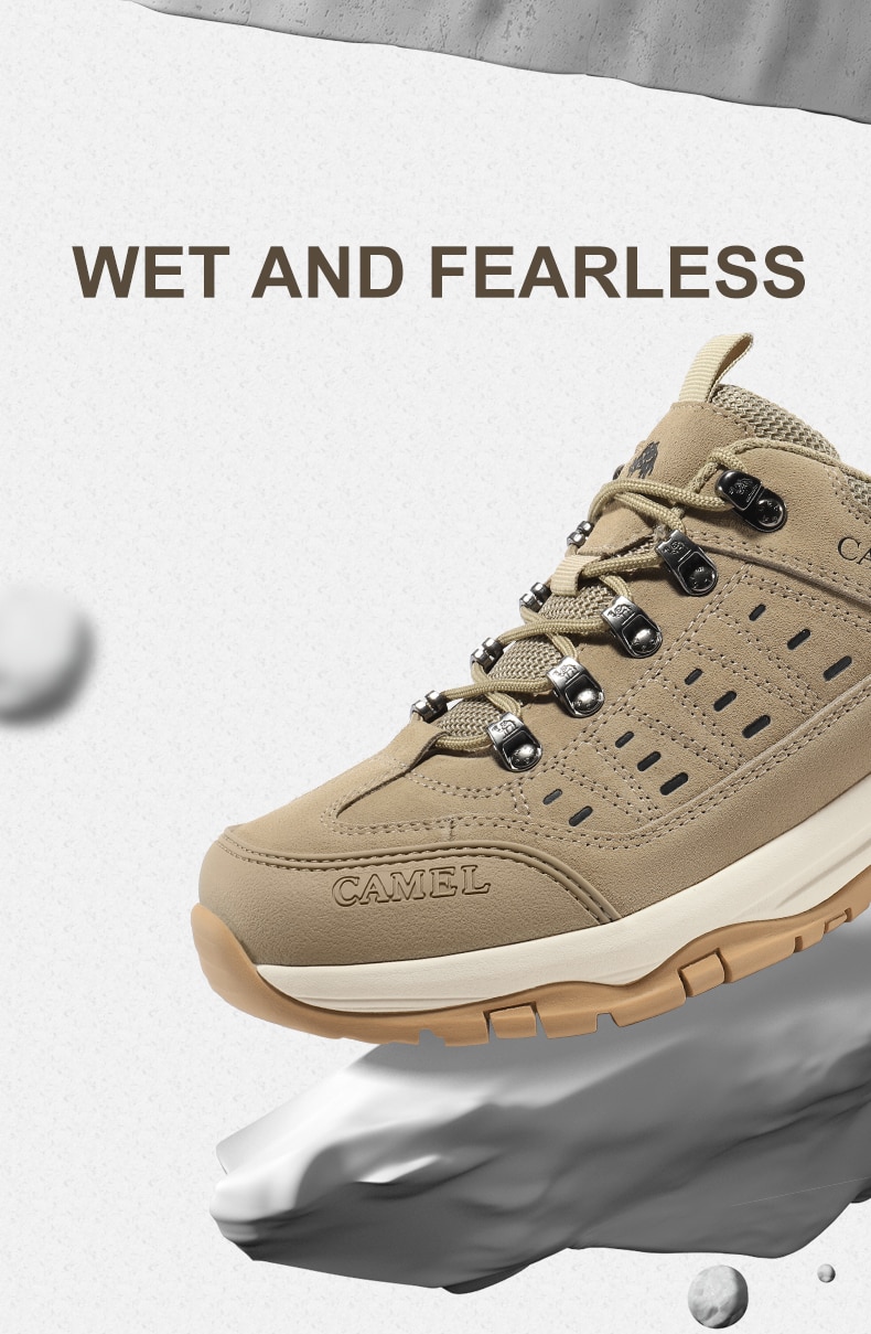 ลองดูภาพสินค้า CAMEL Hiking Shoes Men Waterproof Non-slip New Or Men Trekking Shoes Cowhide Wear-resistant Professional Climb shoes